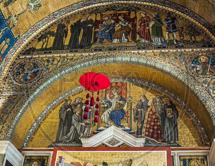 Artwork On The Wall Of Westminster Cathedral