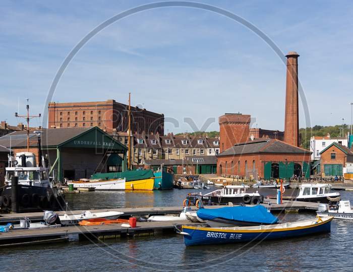Bristol, Uk - May 14 : View Of Boats On The River Avon In Bristol On May 14, 2019. Unidentified People