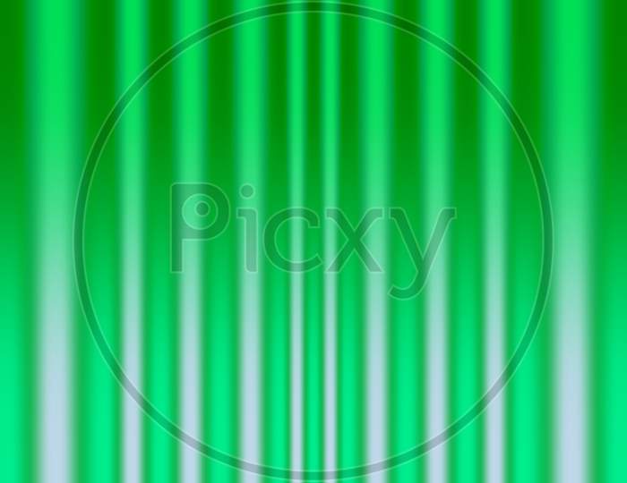 Green blue abstract background with vertical cylindrical stripes. 3D rendered 3d illustration. Texture for curtain in theater, LED Fountain light, seamless pattern, display product for advertisement