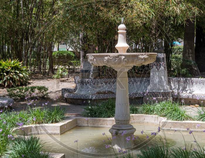 Fountain In A Park In Malaga