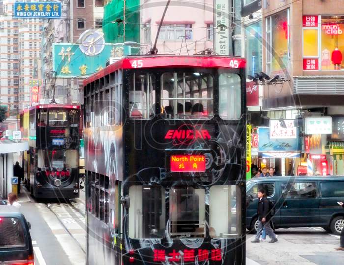 Trams In Hongkong