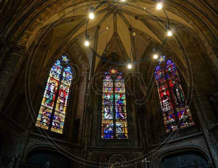 Interior View Of Cathedral Of Saint-Etienne In Metz