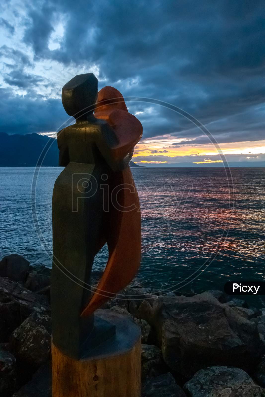 Modern Art Statue In Montreux