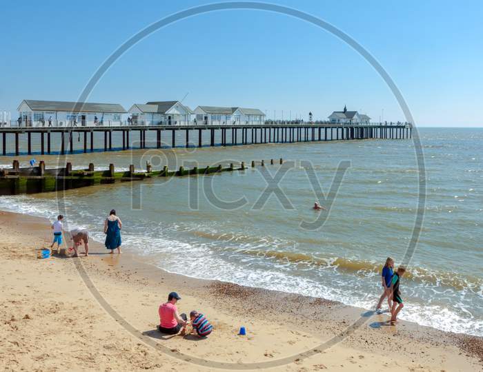 View Of The Pier And Beach At Southwold