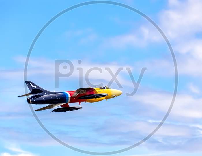 Hawker Hunter Miss Demeanour Aerial Display At Shoreham Airshow