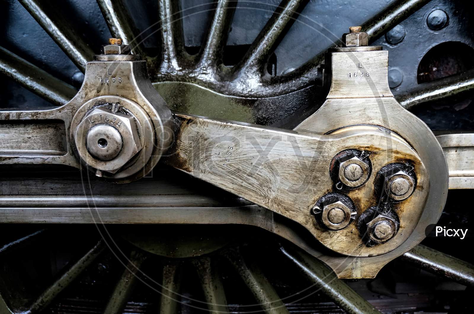 An Old Steam Train Wheel