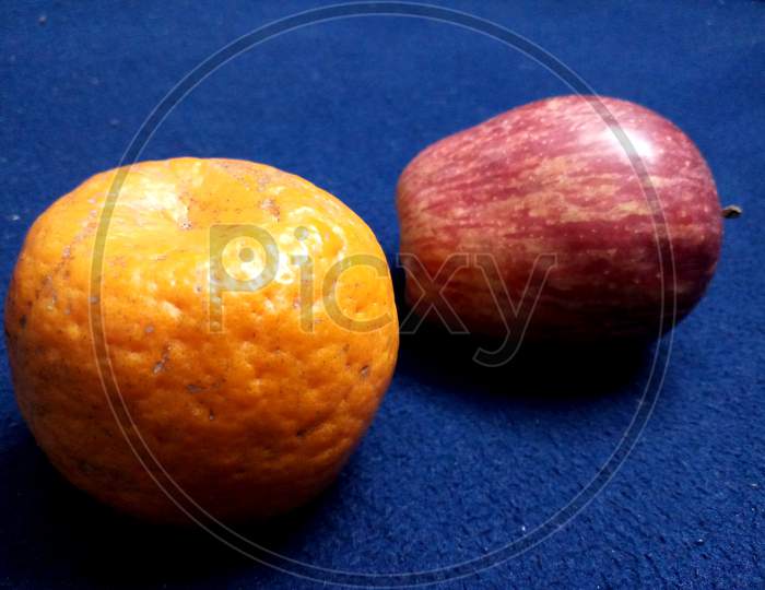 An apple and orange