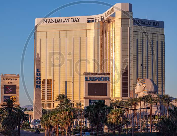 Las Vegas, Nevada/Usa - August 1 : View Of The Mandalay Bay Hotel In Las Vegas Nevada On August 1, 2011. One Unidentified Person