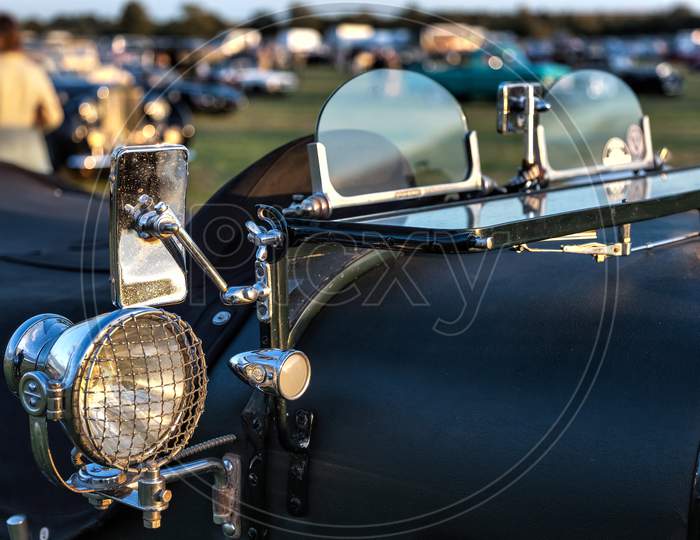 Close-Up Of A Vintage Bentley Parked At Goodwood