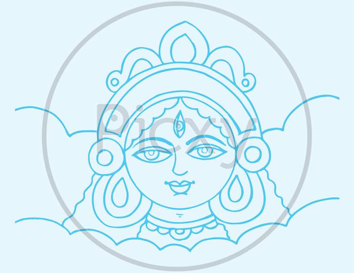 how to draw maa durga face easy pencil sketch for bginners step by step,how  to draw maa durga, - YouTube