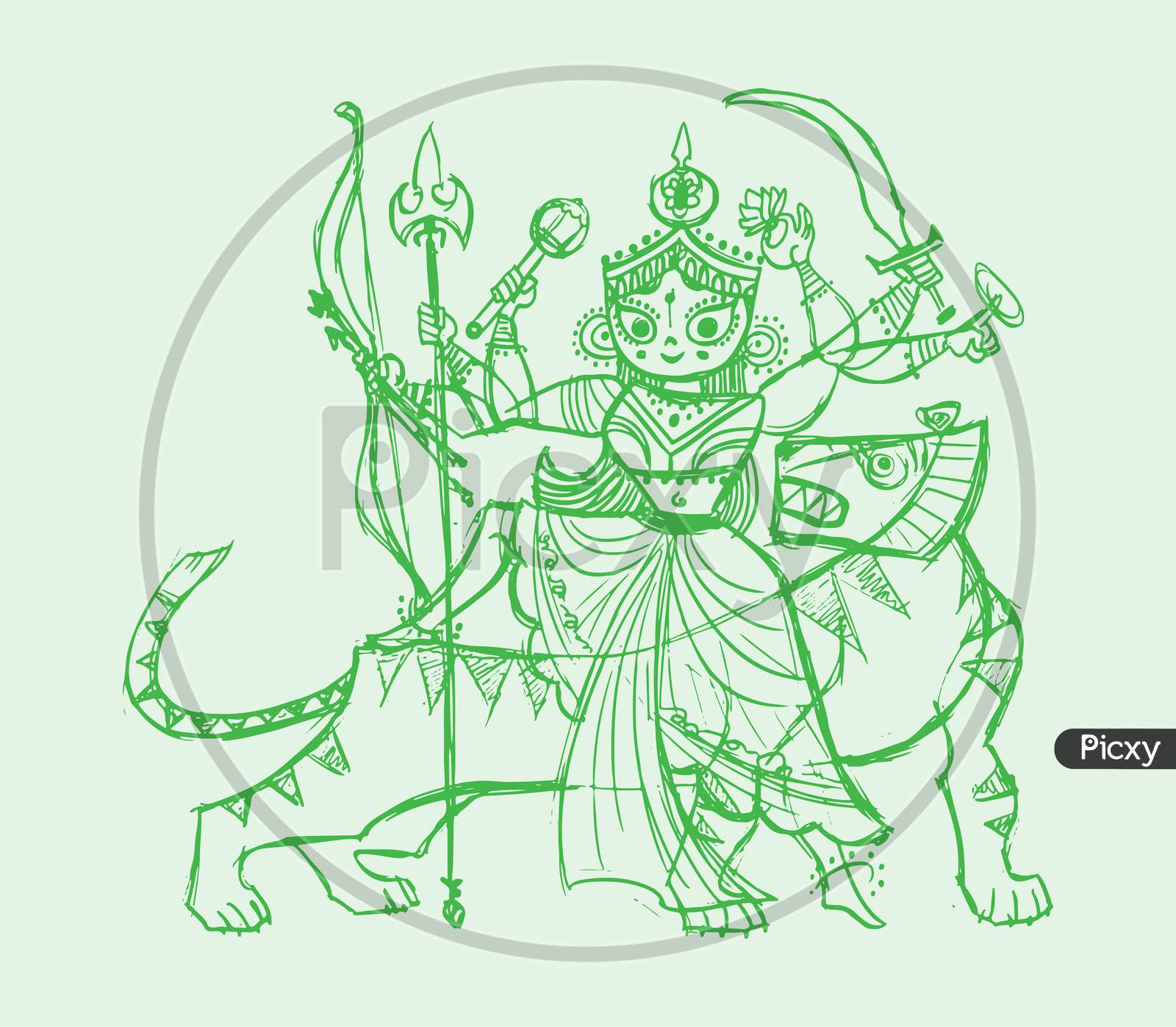 Jai Mata Di 🌺🙏Art by @jyotiguptaart Learn Maa Durga Drawing from YouTube  channel - JYOTI GUPTA ART Done live in my Navratri mini ... | Instagram