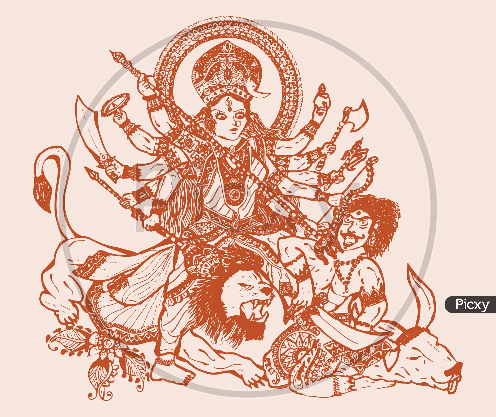 Maa Durga Full Body Drawing | Maa Durga drawing with pen #shorts  #durgadrawing #durgapuja - YouTube