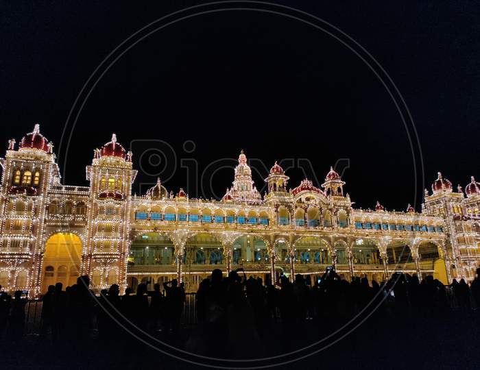 Dasara lighting in Mysore palace