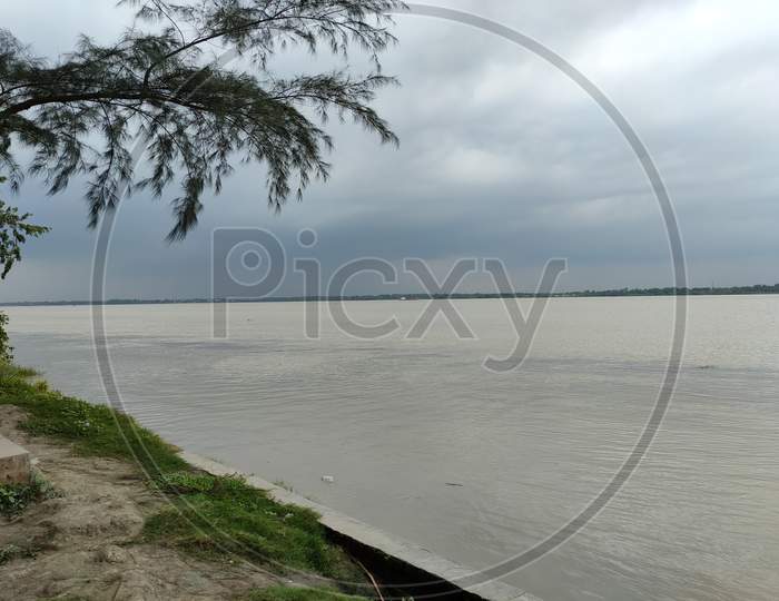 River Ganges Passing Through Beautiful Village Of Kolkata West Bengal