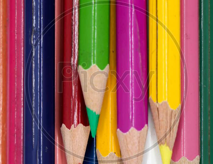 wooden color pencils