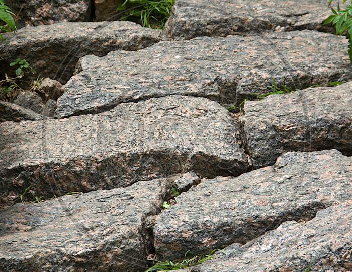 Stone Rubble Pavement At Ramagiri