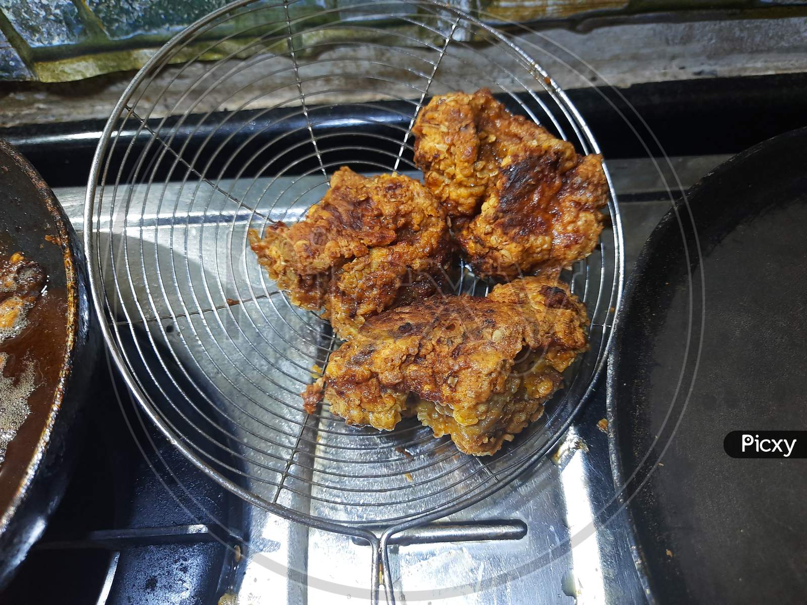 Fried Chicken After Frying