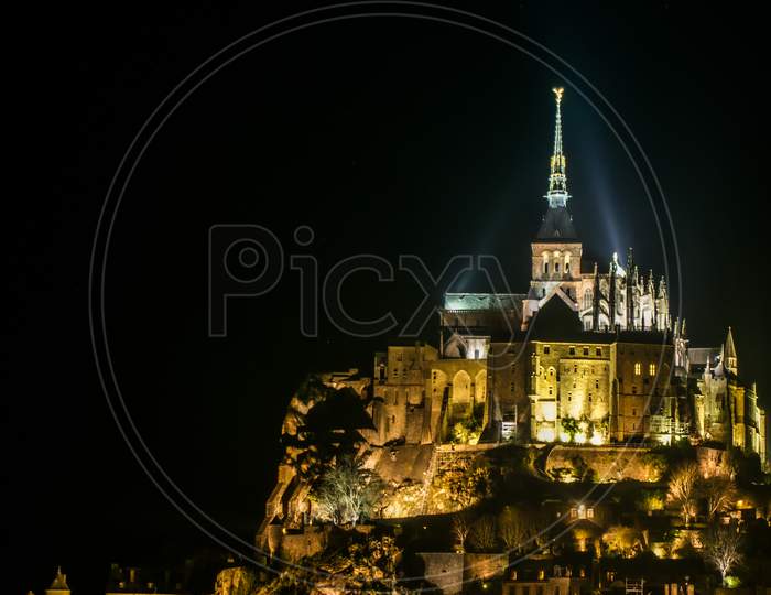 Light-Up In Le Mont-Saint-Michel Night View