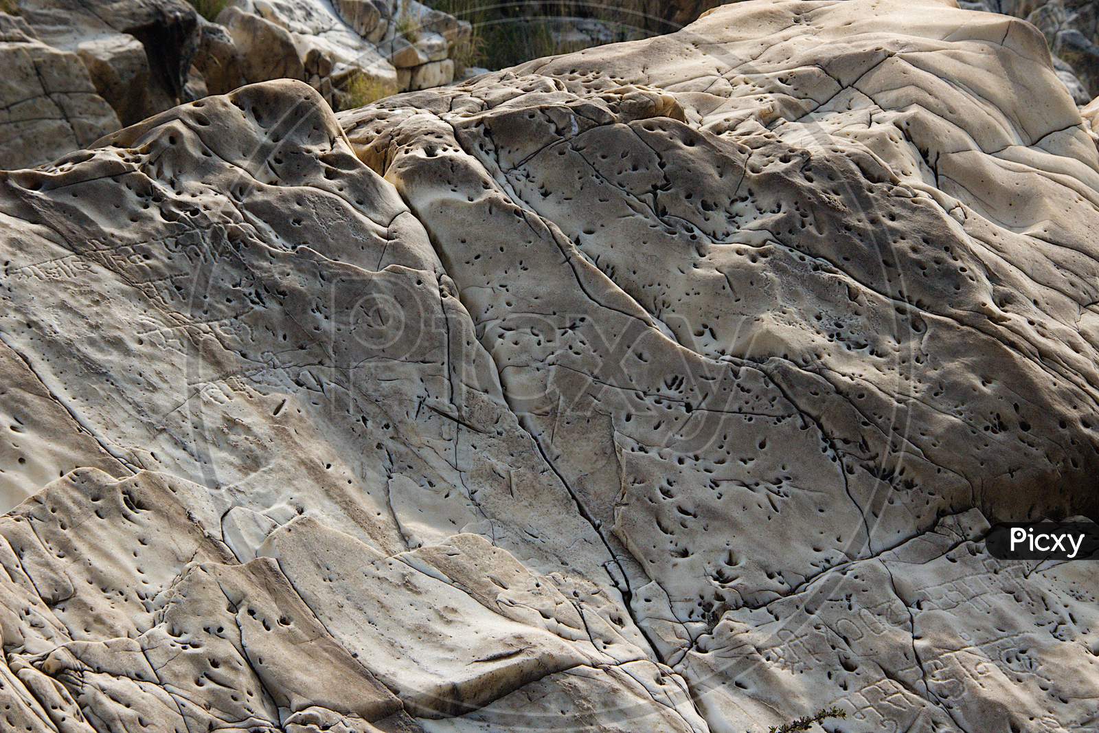 Marble Rock Surface At  Bedaghat
