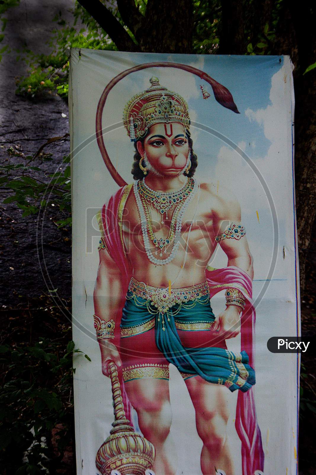 Painting Of Anjaneya At Ramagiri