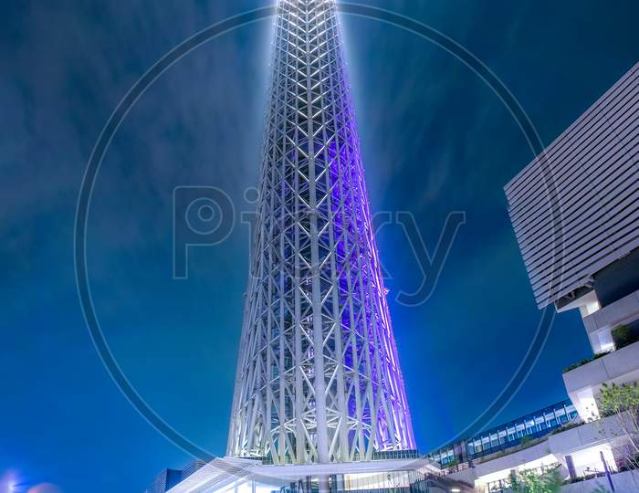 Light Night View Of The Up To The Tokyo Sky Tree