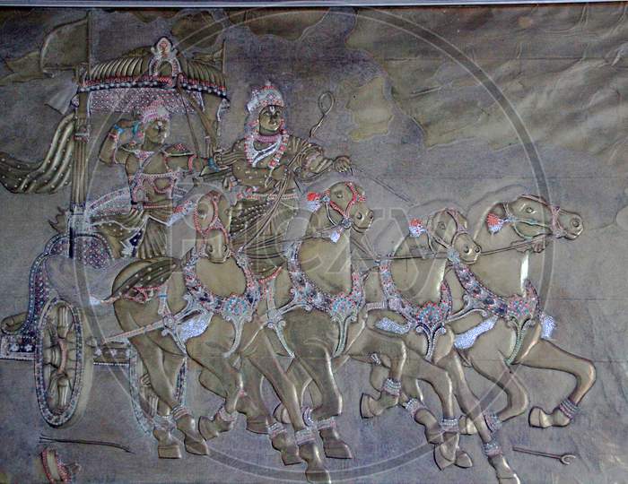 Krishna And Arjuna In Chariot