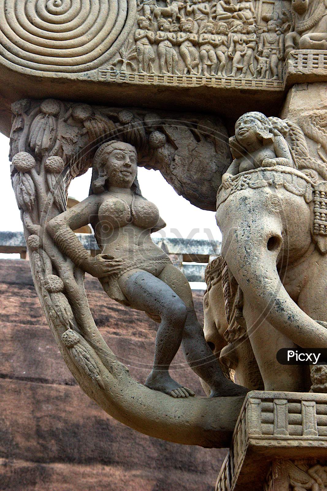 Carving On Pillar Top, Sanchi