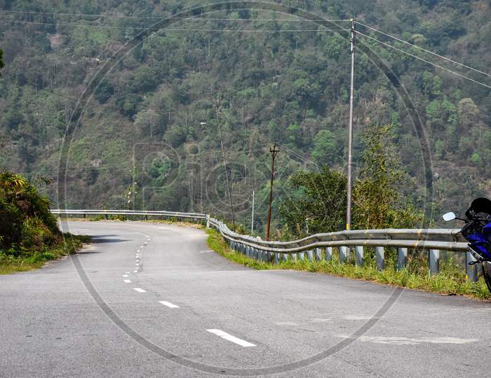 Beautiful Curvy National Highway With Steel Edge Protector, Lava ,Kalimpong