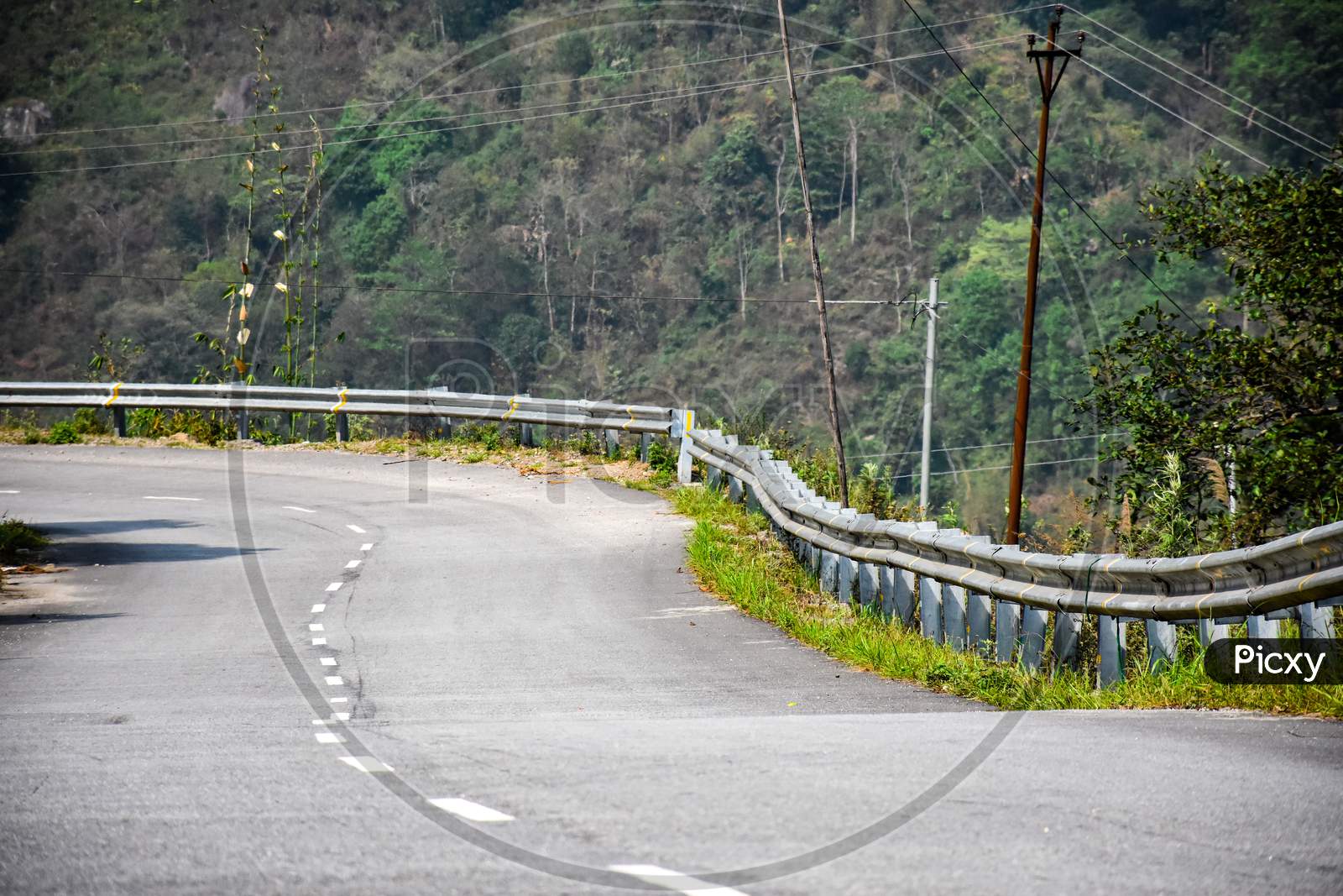 Beautiful Curvy National Highway With Steel Edge Protector, Lava ,Kalimpong