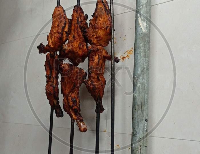 North indian food tandoori chicken from the kitchen