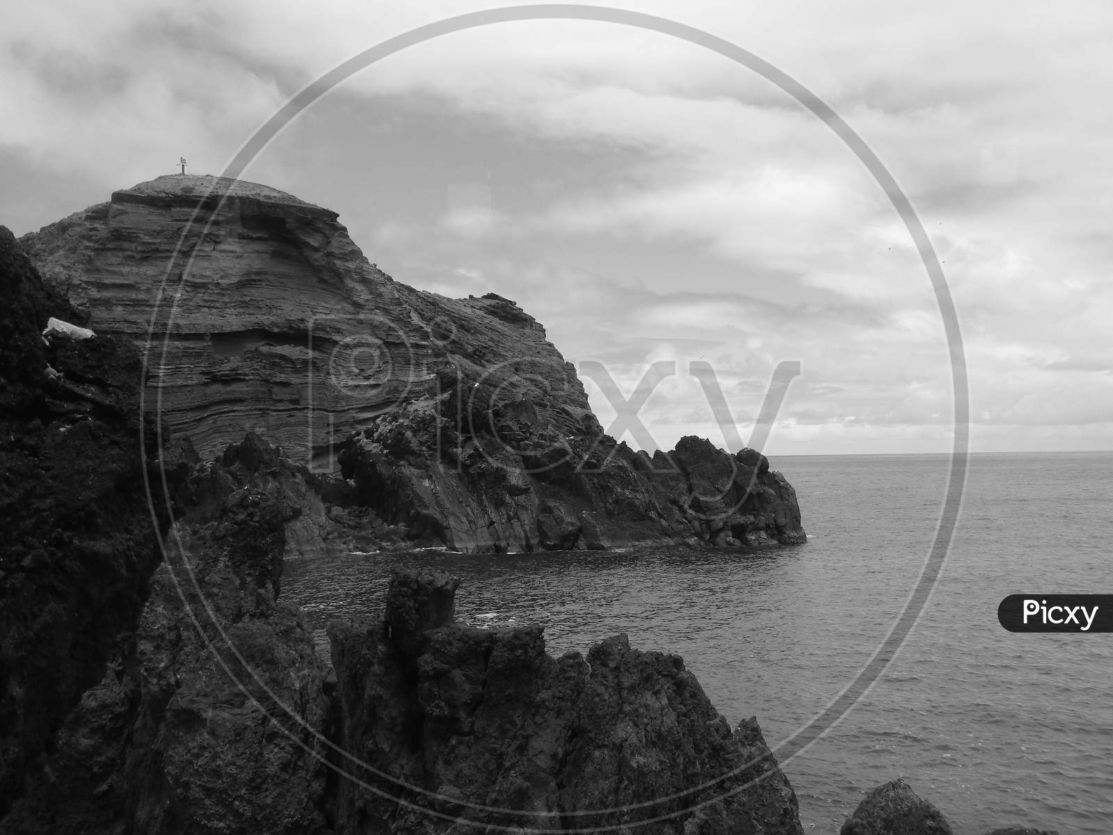 Black And White Views Of The Rocky North Coast Of The Island Of Madeira In The Atlantic Ocean