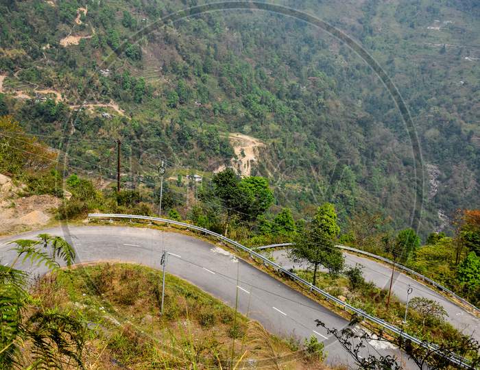 Complete U Turn Road Of National Highway 717,Lava , Kalimpong