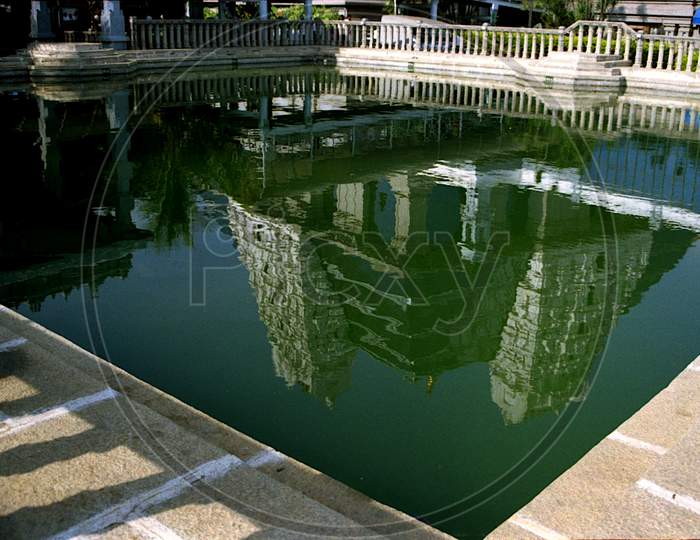 Pond At Iskcon Temple. Bengaluru