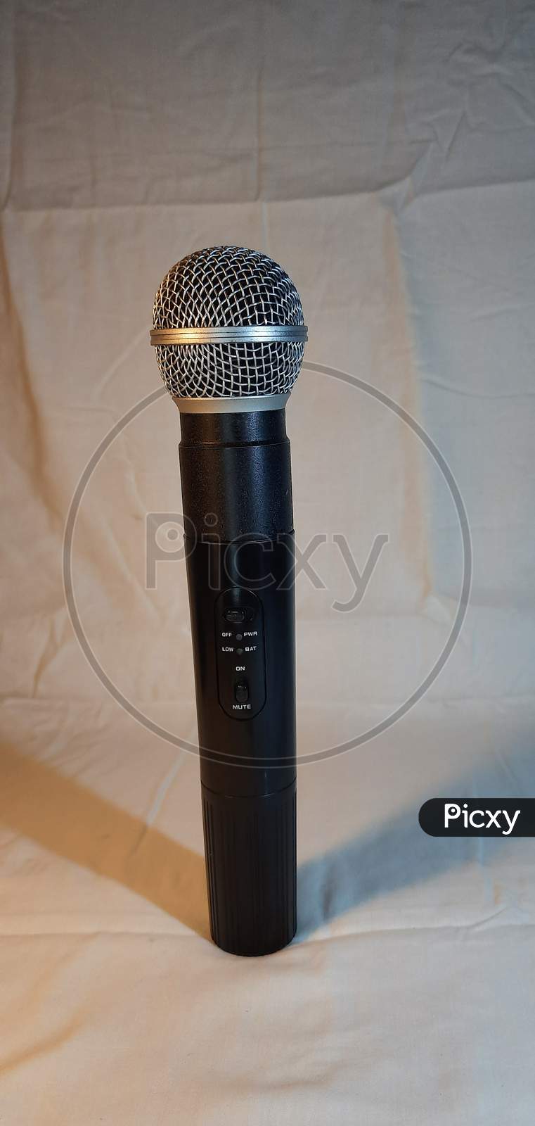 Mic Standing Straight On White Background