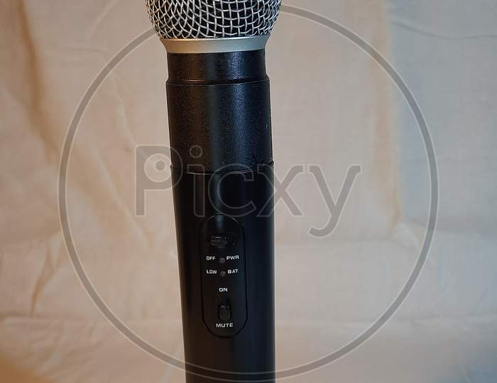 Mic Standing Straight On White Background