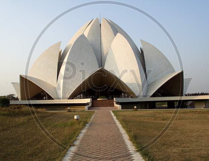 Lawn And Pathway At Lotus Temple