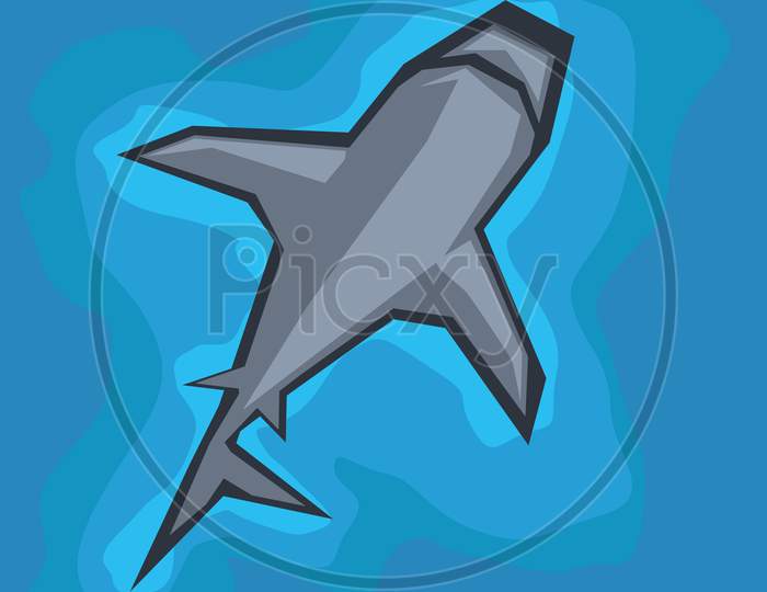 Shark In The Sea Illustration