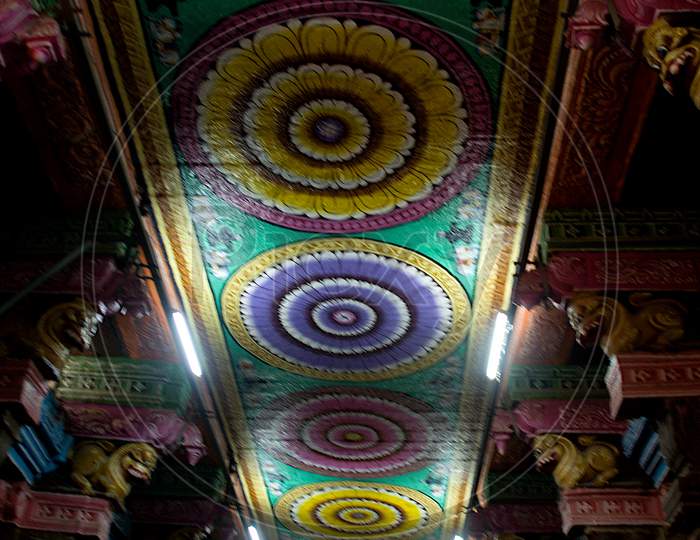 Ceiling At  Meenakshi Temple, Madurai