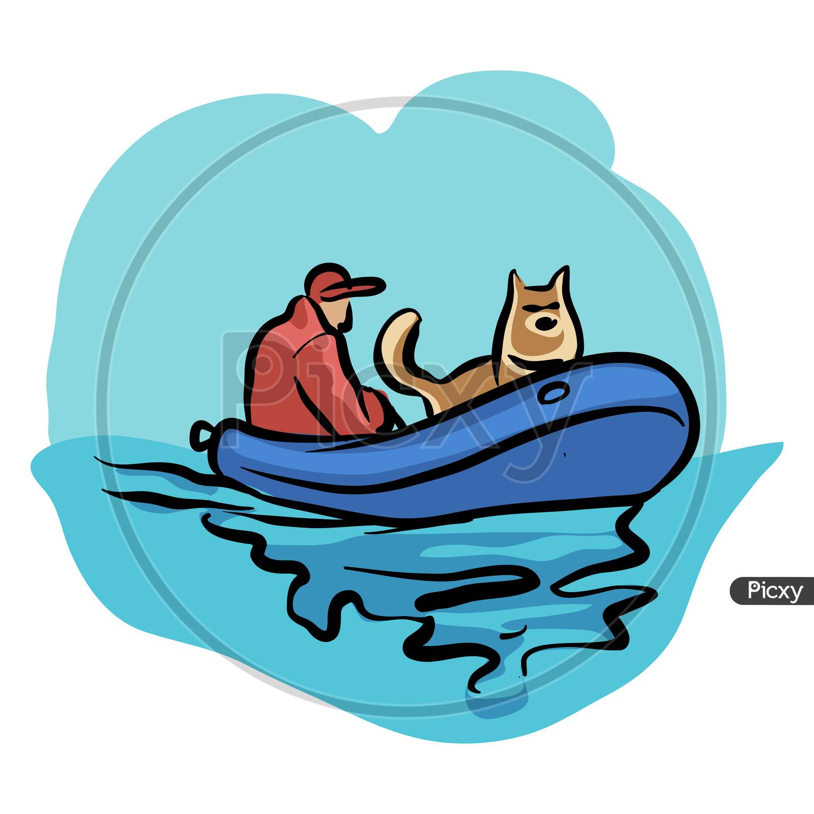 Boat Riding Illustration