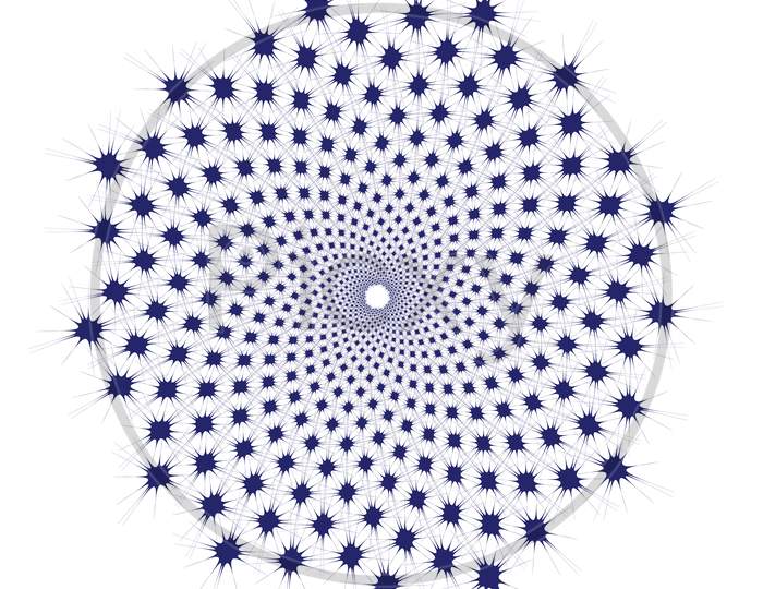 Square With Spikes Repeated In Fibonacci Pattern