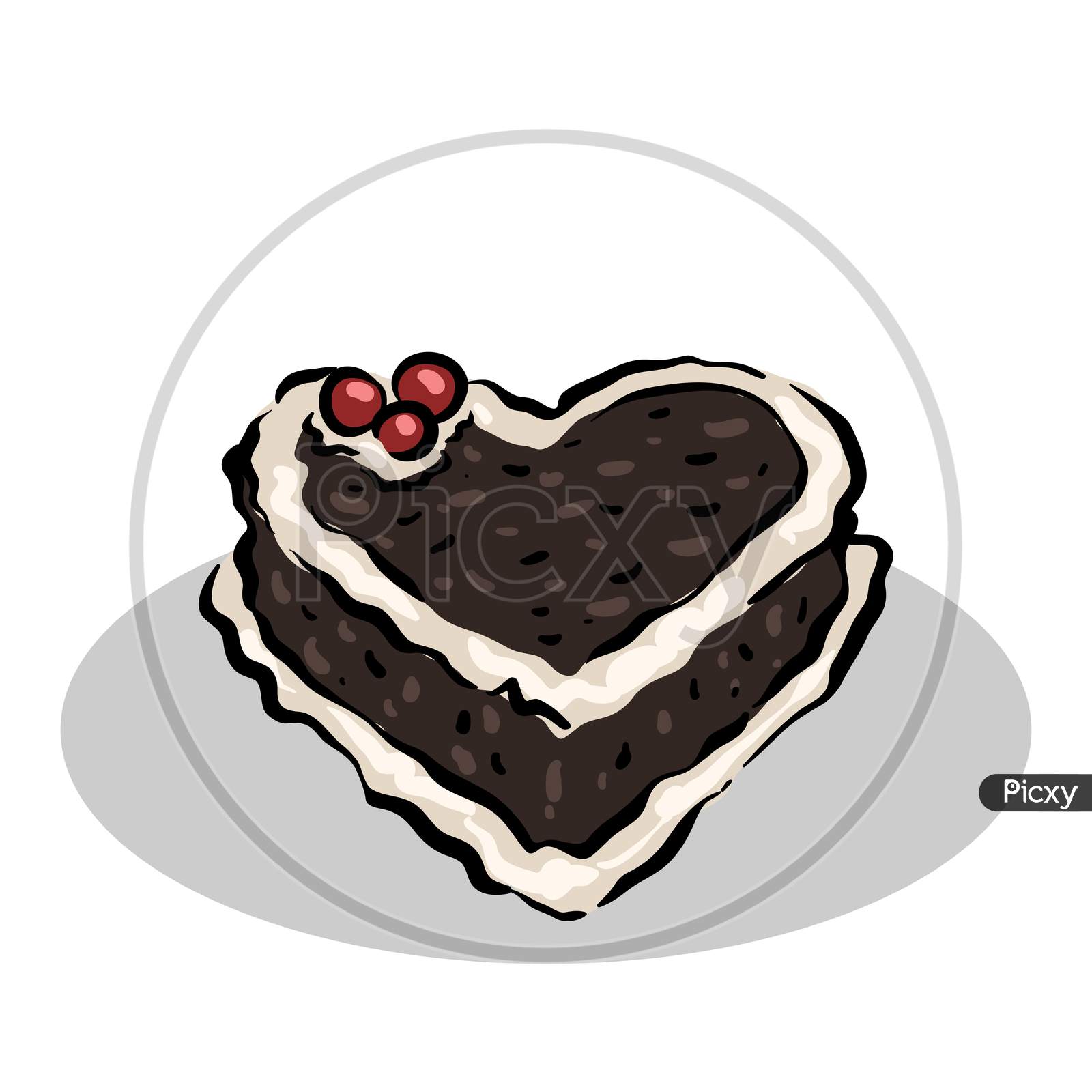 Christmas Chocolate Cake Illustration