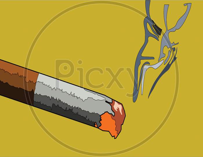 The burning cigarette
