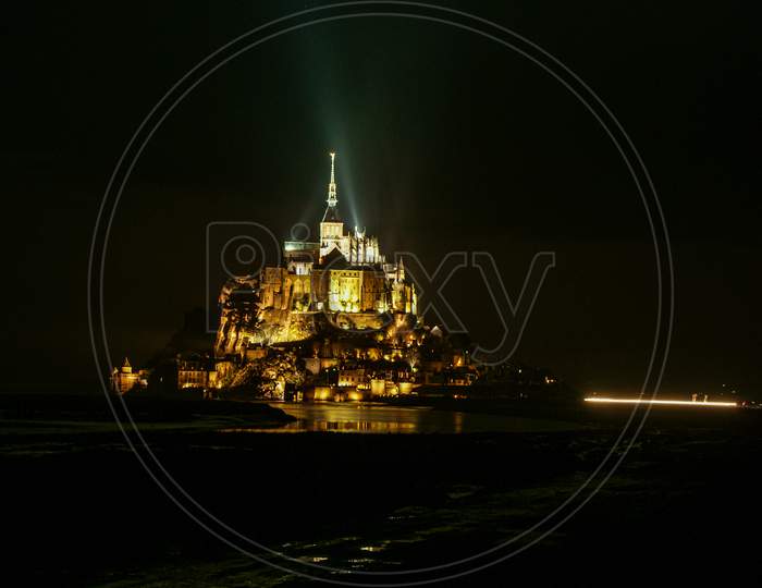 Light-Up In Le Mont-Saint-Michel Night View