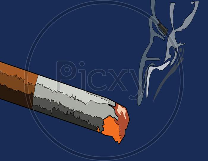 A burning cigarette