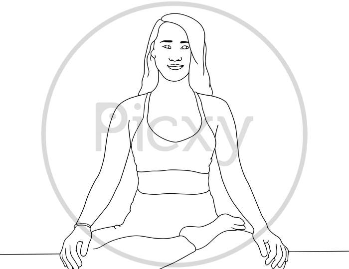 Hand painted bearded man in yoga poses, meditation, relax, balance, tree  poses. Adult coloring pages. Yoga asana. Bearded man with tattoo in outline  stile.Vector illustration. Stock Vector | Adobe Stock