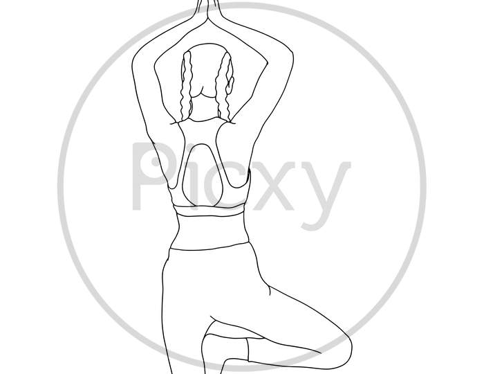 Yoga poses in outline doodle style 24209456 Vector Art at Vecteezy