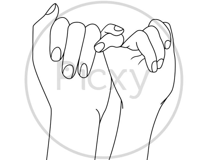 Friendship Day with Holding Promise Hand, Hand Drawn Sketch Vector  Illustration. Stock Vector - Illustration of grunge, friendship: 128223047