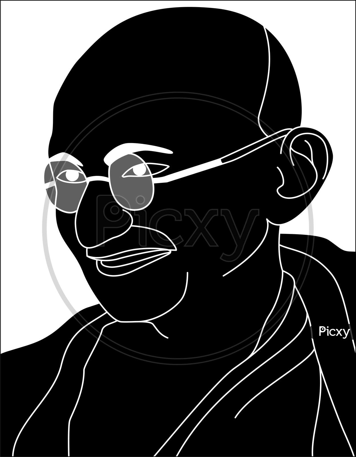 Calligraphic Mahatma Gandhi Ji, Political And Spiritual Leader O, Art Print  | Barewalls Posters & Prints | bwc22065901