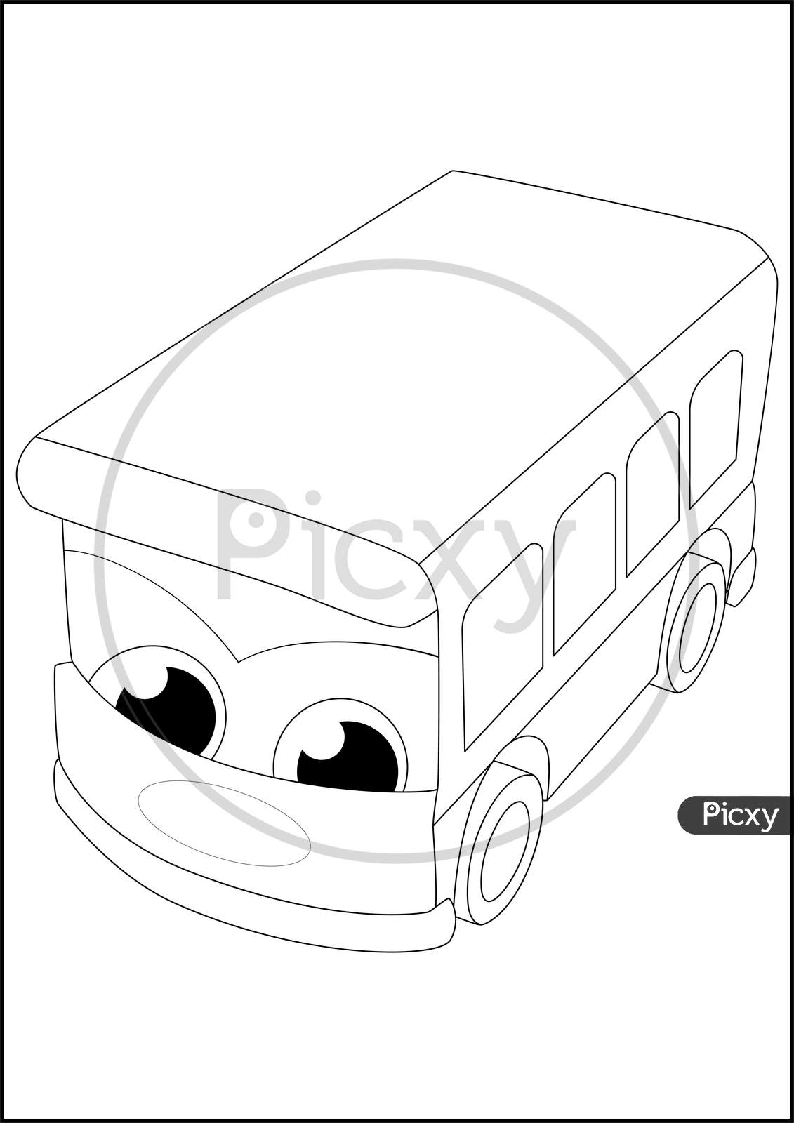 Excavator with Face Vehicle Coloring Page for Kids 10002598 Vector Art at  Vecteezy