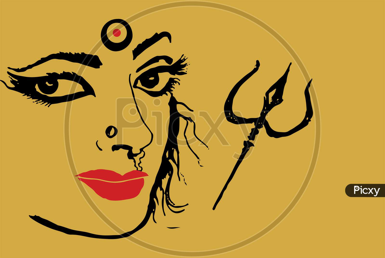 Learn How to Draw Durga Devi Face Hinduism Step by Step  Drawing  Tutorials